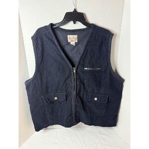 90's Carolina Colours Plus Navy Blue Corduroy Zip Up Vest Size 20